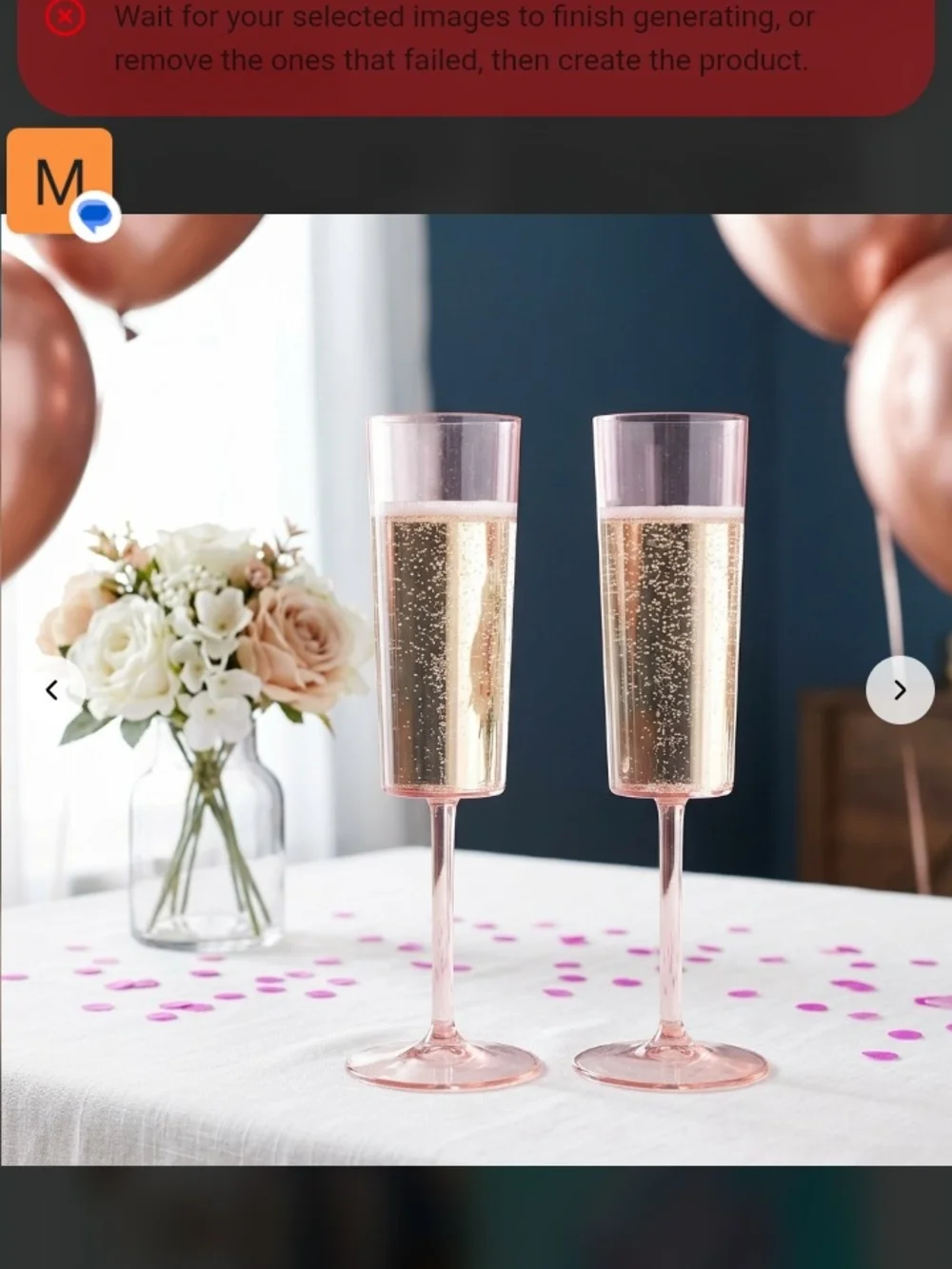 Pink Acrylic Champagne Flutes — Set of Elegant Disposable Party Glasses